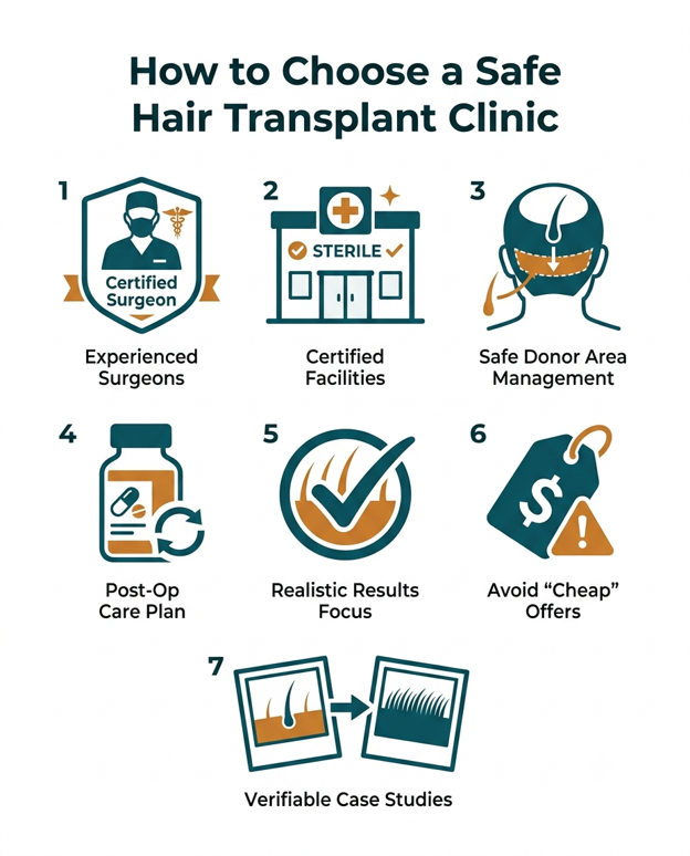 Seven-point checklist for choosing a safe hair transplant clinic in Navi Mumbai