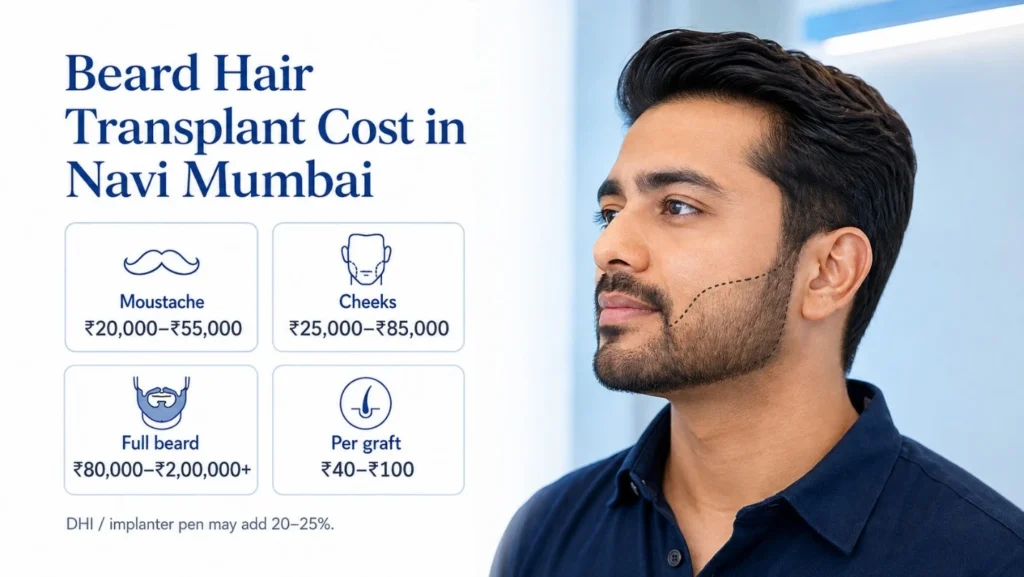 Beard hair transplant cost in Navi Mumbai by treatment area