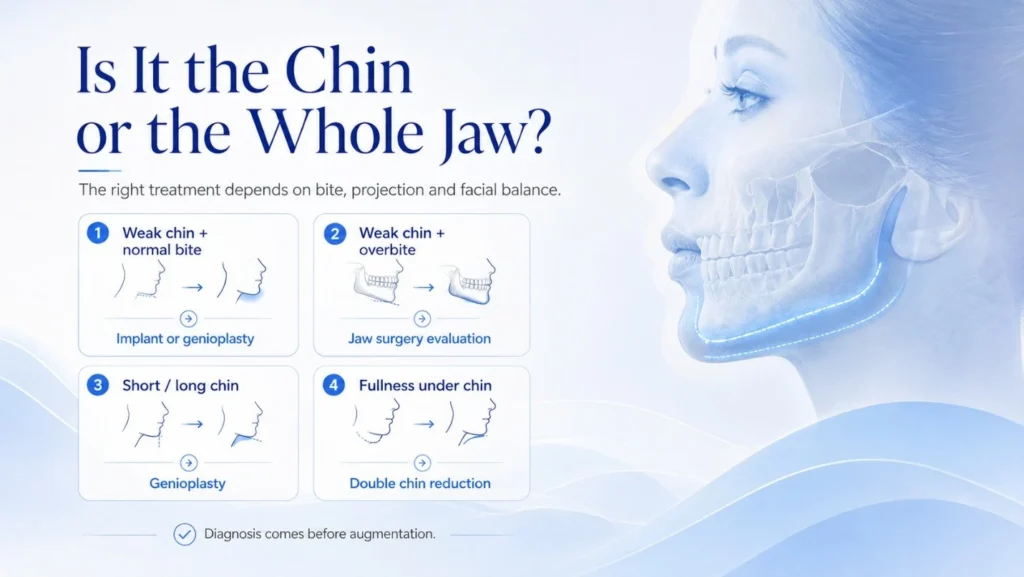 Infographic showing when braces are enough and when jaw surgery is needed