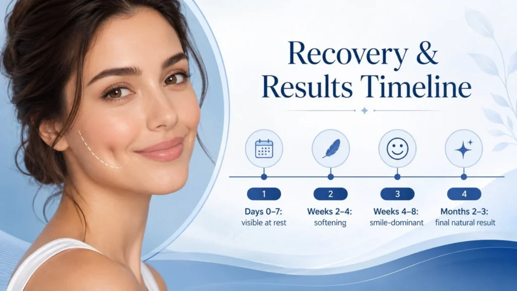 Dimpleplasty recovery and results timeline