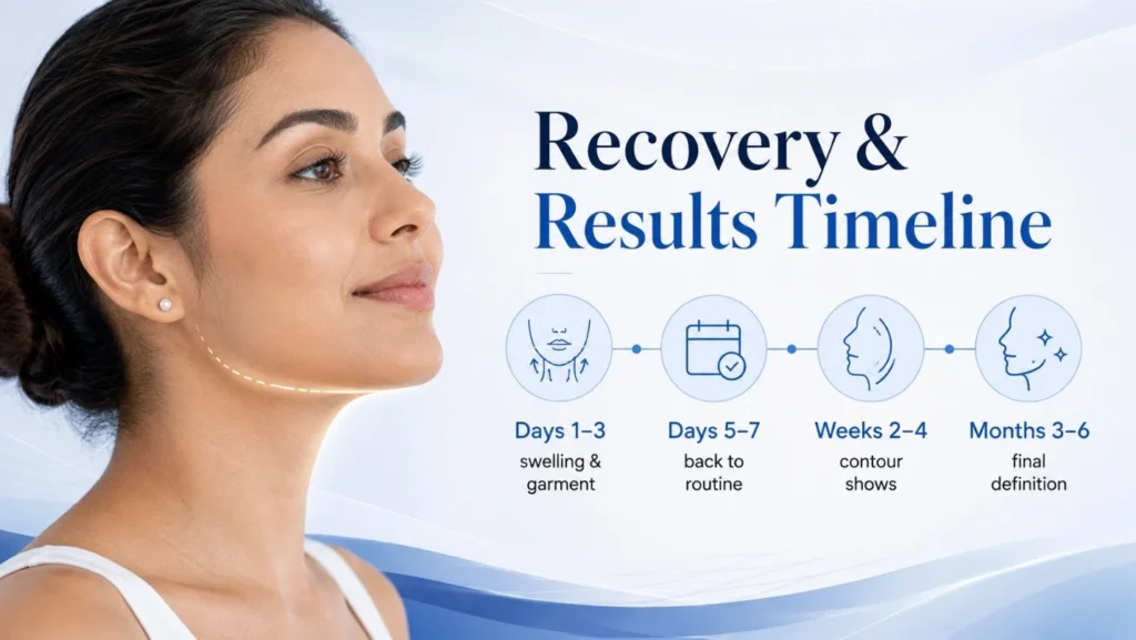 Double chin liposuction recovery and results timeline