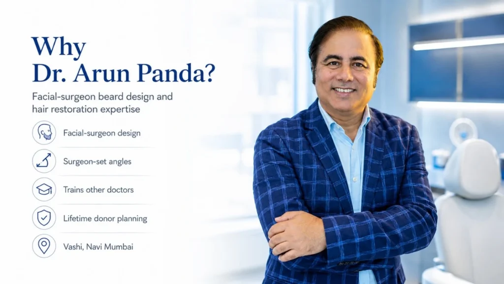 Dr. Arun Panda, facial surgeon for beard hair transplant in Navi Mumbai