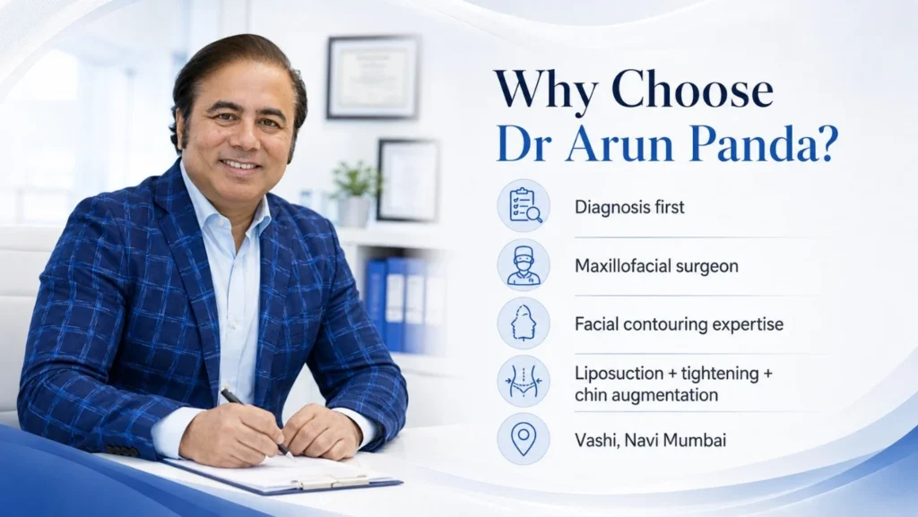 Dr. Arun Panda, double chin removal surgeon in Navi Mumbai
